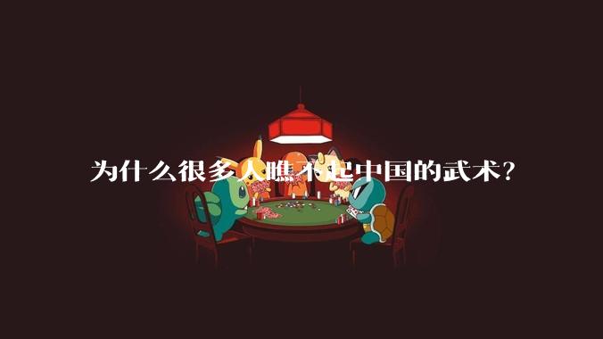 为什么很多人瞧不起中国的武术？